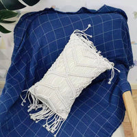 HKM-813203 Nordic Woven Office Waist Pillow in Geometric Patterns - Cotton and PP Cotton Filling, 30x45cm