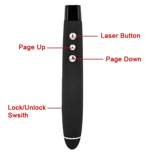 HKM-813587 Wireless USB Presentation Remote with Laser Pointer for PowerPoint & Classroom Use