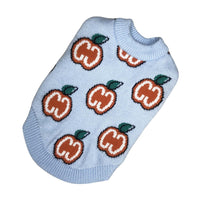 HKM-813651 Stylish Thick Knit Wool Sweater for Dogs - Blue Jacquard Design