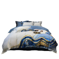 HKM-813715 Digital Printed Cotton Four-Piece Bed Set with Geometric Pattern for 1.8m Bed