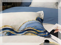HKM-813715 Digital Printed Cotton Four-Piece Bed Set with Geometric Pattern for 1.8m Bed