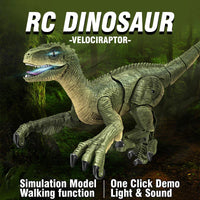 HKM-813971 Remote Control Walking Velociraptor Dinosaur Toy with Intelligent Spray Feature