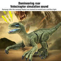 HKM-813971 Remote Control Walking Velociraptor Dinosaur Toy with Intelligent Spray Feature