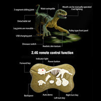 HKM-813971 Remote Control Walking Velociraptor Dinosaur Toy with Intelligent Spray Feature