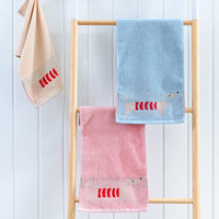 HKM-813971 Soft Absorbent Baby Face Towel - Pure Cotton Dachshund Design in Blue, Pink, and Khaki