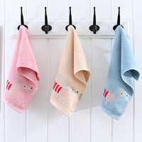 HKM-813971 Soft Absorbent Baby Face Towel - Pure Cotton Dachshund Design in Blue, Pink, and Khaki