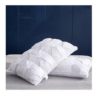 HKM-814227 Premium White Goose Down Pillow - 16-18 cm Height, Pure Cotton Fabric, Single Unit