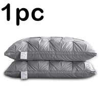 HKM-814227 Premium White Goose Down Pillow - 16-18 cm Height, Pure Cotton Fabric, Single Unit