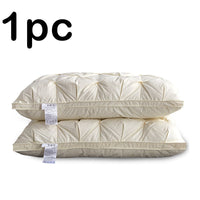 HKM-814227 Premium White Goose Down Pillow - 16-18 cm Height, Pure Cotton Fabric, Single Unit