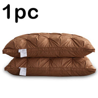 HKM-814227 Premium White Goose Down Pillow - 16-18 cm Height, Pure Cotton Fabric, Single Unit