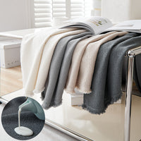HKM-814227 Teddy Velvet Waterproof Sofa Cover and Pillow Set in Solid Colors