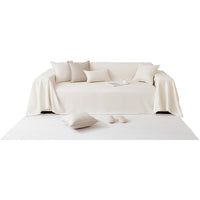 HKM-814227 Teddy Velvet Waterproof Sofa Cover and Pillow Set in Solid Colors