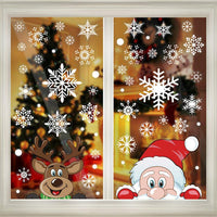 HKM-814675 Christmas Snowflake Window Clings - Reusable Self-Adhesive Static Stickers for Festive Decor