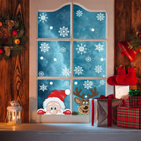 HKM-814675 Christmas Snowflake Window Clings - Reusable Self-Adhesive Static Stickers for Festive Decor