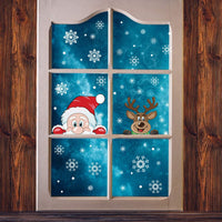 HKM-814675 Christmas Snowflake Window Clings - Reusable Self-Adhesive Static Stickers for Festive Decor