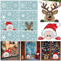 HKM-814675 Christmas Snowflake Window Clings - Reusable Self-Adhesive Static Stickers for Festive Decor