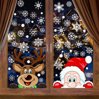 HKM-814675 Christmas Snowflake Window Clings - Reusable Self-Adhesive Static Stickers for Festive Decor
