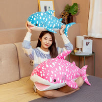 HKM-814675 Spotted Fish Plush Pillow - Soft Short Plush Cushion Filled with PP Cotton