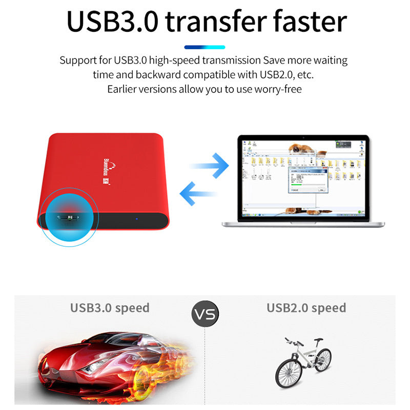 HKM-814739 High-Speed Metal Mobile Hard Disk - 2.5 Inch USB 3.0, 5400RPM, Available in Blue, Red, Black, Silver