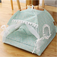 HKM-815059 Cozy Semi-Enclosed Pet Bed – Breathable Cloth Design for All Seasons