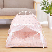 HKM-815059 Cozy Semi-Enclosed Pet Bed – Breathable Cloth Design for All Seasons