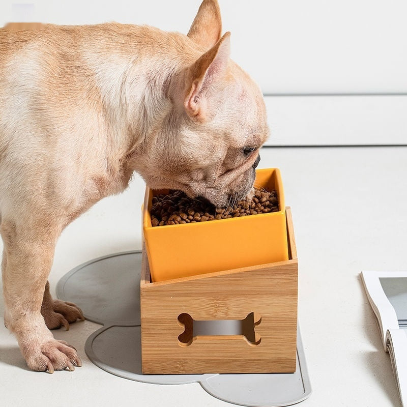 HKM-815059 Large Capacity Ceramic Pet Bowl with Stand - Round and Square Designs in Multiple Colors