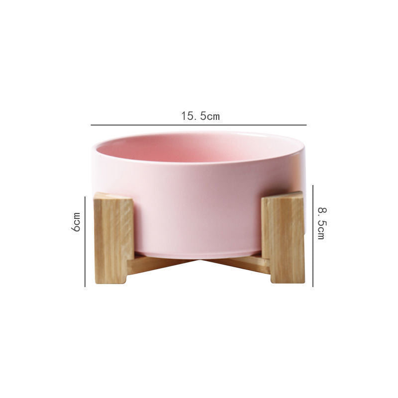 HKM-815059 Large Capacity Ceramic Pet Bowl with Stand - Round and Square Designs in Multiple Colors
