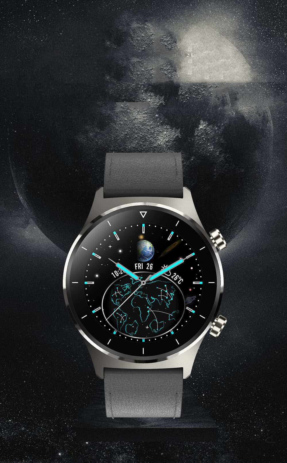 HKM-815059 Waterproof Bluetooth Smart Watch with Silicone Strap for iOS and Android