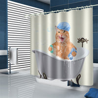 HKM-815251 Waterproof Polyester Shower Curtain – Modern Fat Cat Designs in Various Sizes