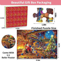 HKM-815315 Santa Claus Flat Puzzle Toy - 70x50 Paper Puzzle Featuring Classic Holiday Character