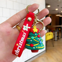 HKM-815379 Cute Cartoon Elk Gingerbread Man Keychain for Christmas - PVC Keyring Accessory