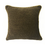 HKM-815379 Dark Brown Floral Design Cotton Pillowcase, 45x45cm Chenille Cushion Cover