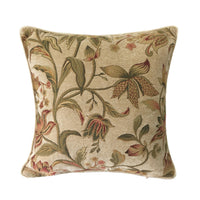 HKM-815379 Dark Brown Floral Design Cotton Pillowcase, 45x45cm Chenille Cushion Cover