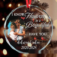 HKM-815507 Christmas Crystal Round Pendant – Glass Transparent Design with Cartoon Pattern, 80mm