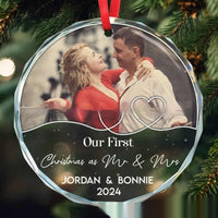HKM-815507 Christmas Crystal Round Pendant – Glass Transparent Design with Cartoon Pattern, 80mm
