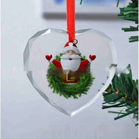 HKM-815507 Christmas Crystal Round Pendant – Glass Transparent Design with Cartoon Pattern, 80mm