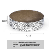 HKM-815507 Extra Large Round Cat Scratching Board Nest in White, Simple Design, 42x42x10cm