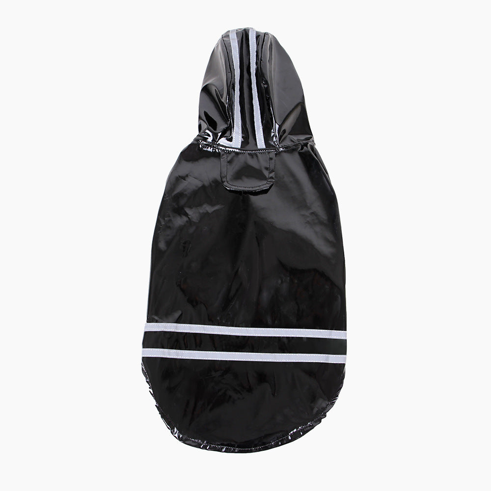 HKM-815571 Hooded Waterproof PU Dog Raincoat with Reflective Lines in Multiple Colors