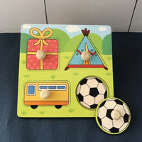 HKM-815699 Children's Wooden Cartoon Animal Jigsaw Puzzle - Educational Hand Grabbing Toy for Ages 2 and Up