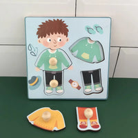 HKM-815699 Children's Wooden Cartoon Animal Jigsaw Puzzle - Educational Hand Grabbing Toy for Ages 2 and Up
