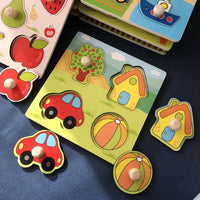 HKM-815699 Children's Wooden Cartoon Animal Jigsaw Puzzle - Educational Hand Grabbing Toy for Ages 2 and Up