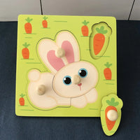 HKM-815699 Children's Wooden Cartoon Animal Jigsaw Puzzle - Educational Hand Grabbing Toy for Ages 2 and Up