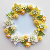 HKM-815699 Handmade Quilted Paper Painting Garland with Frame - Creative Craft Art 20cm x 23cm