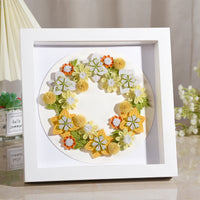 HKM-815699 Handmade Quilted Paper Painting Garland with Frame - Creative Craft Art 20cm x 23cm