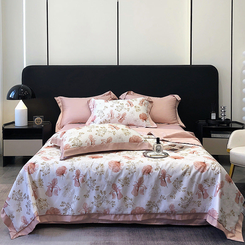 HKM-815699 Summer Duvet Four-Piece Set with Cool Fiber and Washed Silk Finish