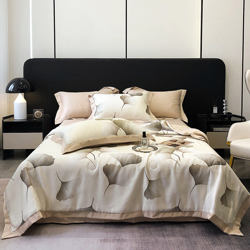 HKM-815699 Summer Duvet Four-Piece Set with Cool Fiber and Washed Silk Finish