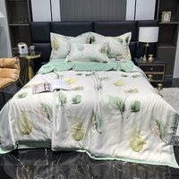 HKM-815699 Summer Duvet Four-Piece Set with Cool Fiber and Washed Silk Finish