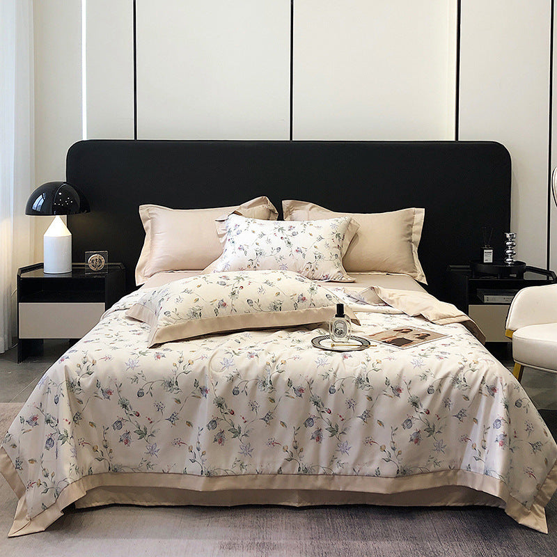 HKM-815699 Summer Duvet Four-Piece Set with Cool Fiber and Washed Silk Finish