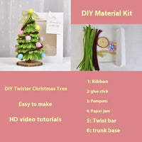 HKM-815827 Mini Christmas Tree DIY Kit - Twister Color Options, Plastic, 24x14cm