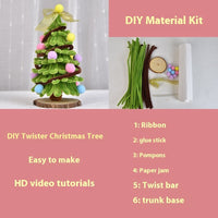 HKM-815827 Mini Christmas Tree DIY Kit - Twister Color Options, Plastic, 24x14cm